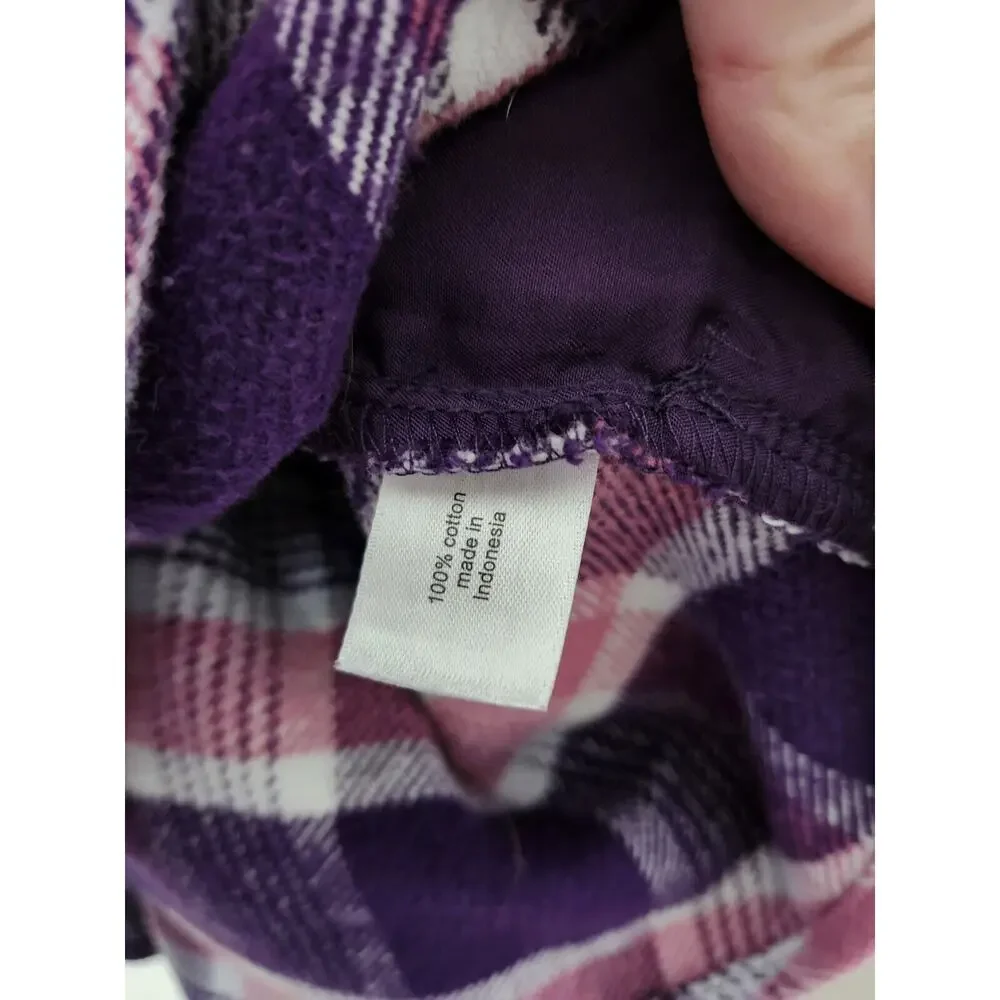 Lane Bryant Plaid Shacket‎ Plus Size 18/20 2X Pink Purple Button Front